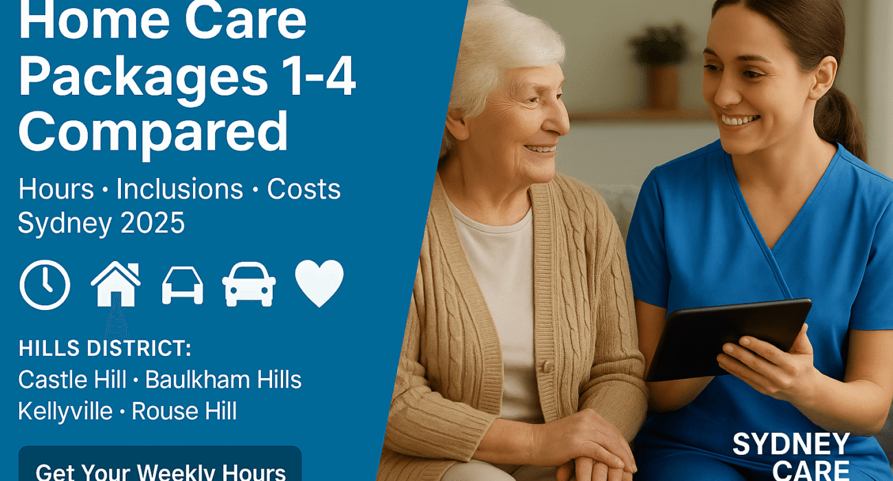 Home Care Packages Levels 1–4 Compared Sydney