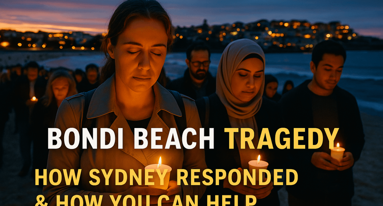 Community candlelight vigil in Sydney showing solidarity after the Bondi Beach attack.